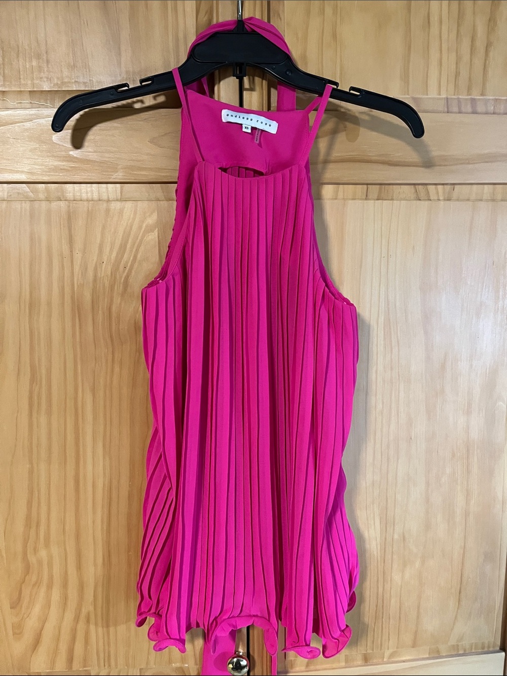 Endless Rose Pleated Hot Pink Halter Cami